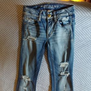 American Eagle 00 distressed flares